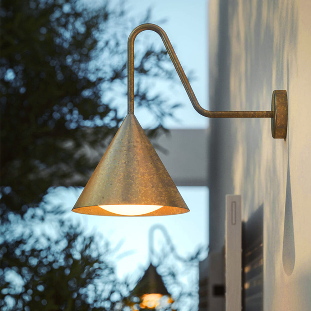 Arisha Vintage Design LED Außenwandleuchte Gold/Schwarz Flur/Garten Metall 3 Größen 24/28/41cm