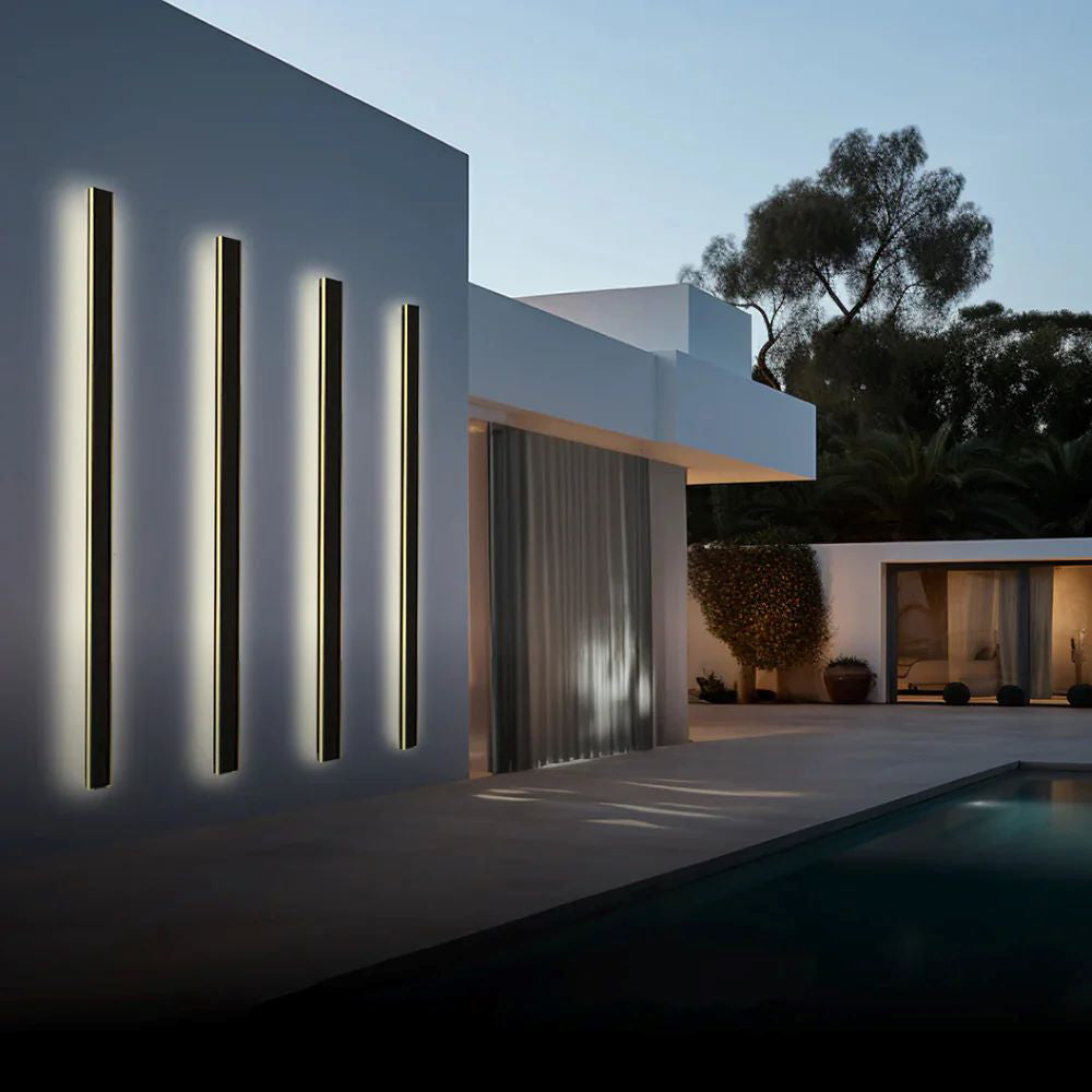 Arisha Minimalistische Wasserdichte LED Außenwandleuchte Schwarz Garten Korridor