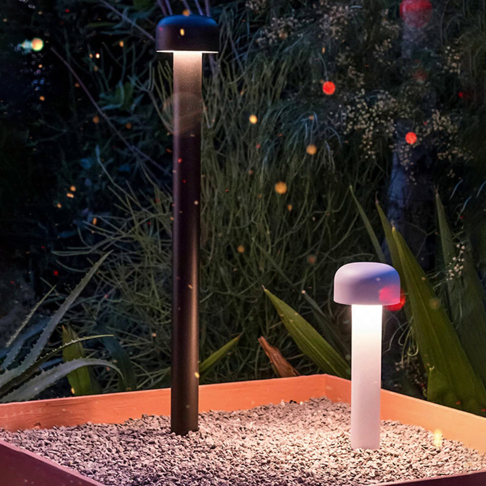 Ray Modern Pilzförmig LED Außen-Wegeleuchte Silber/Schwarz Garten Metall 2 Farben 38/85CM Lang