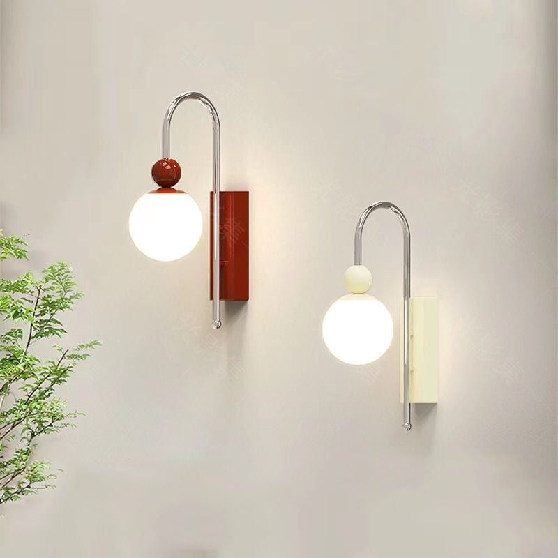 Valentina Modern LED Innenwandleuchte Rot Kaffee Glas Schlafzimmer
