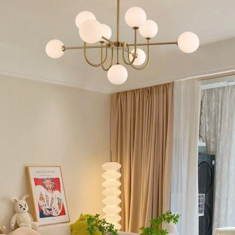 Valentina Moderner LED Kronleuchter Gold Glas Wohn/Esszimmer/Schlafzimmer