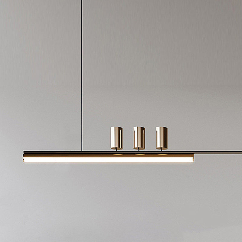 Arisha Modern Lange LED Pendelleuchte Schwarz Metall Esszimmer