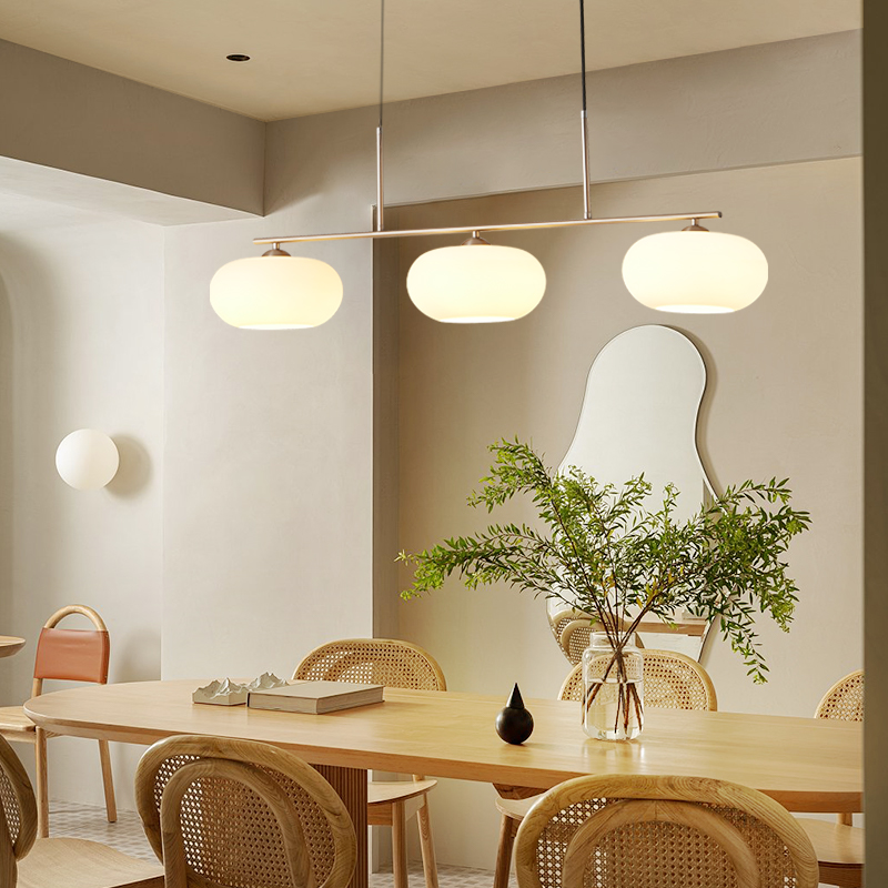 Valentina Modern LED Pendelleuchte Silber/Gold Esszimmer Esstisch Metall&Glas 3-flammig 100CM Lang