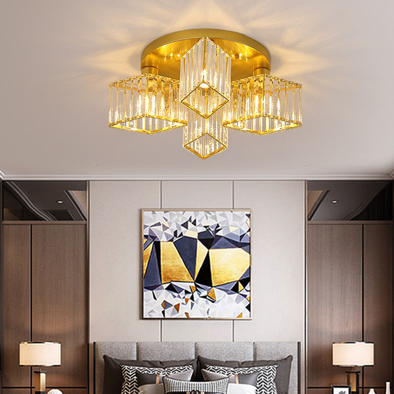 Arisha Modern Deckenleuchte Metall Kristall Wohnzimmer