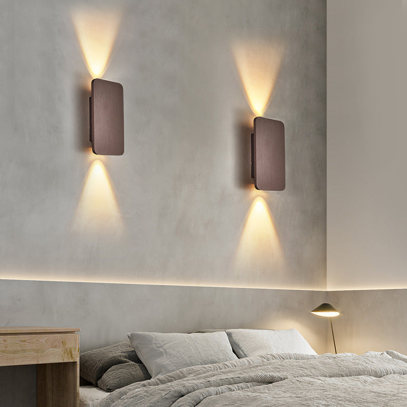 Muto Moderne quadratische Innenwandlampe Metall/Acryl Schlafzimmer/Wohnzimmer