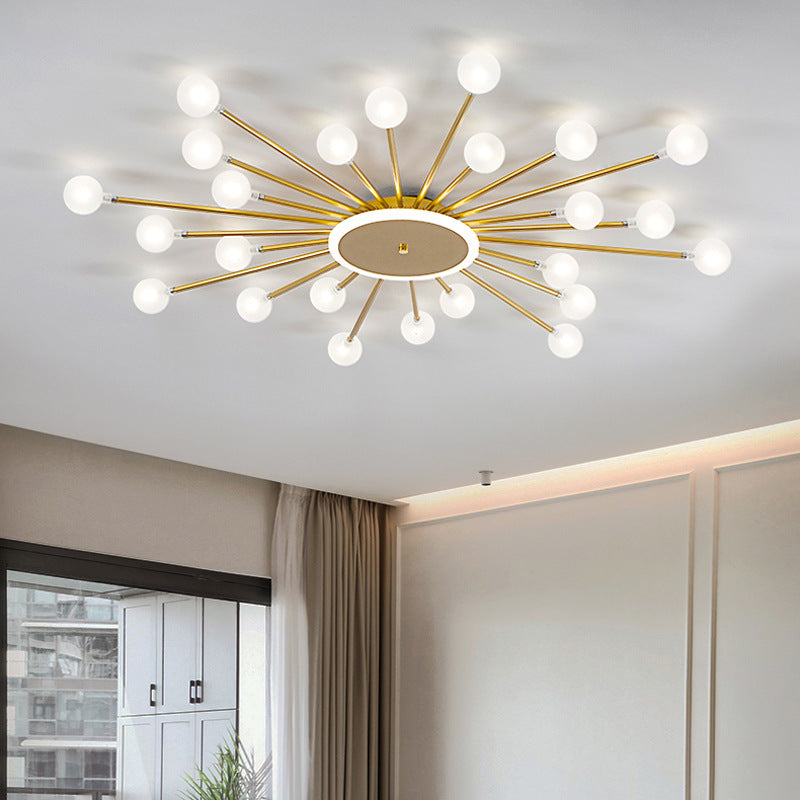 Arisha Nordic LED Deckenleuchte Gold/Schwarz Metall Wohnzimmer
