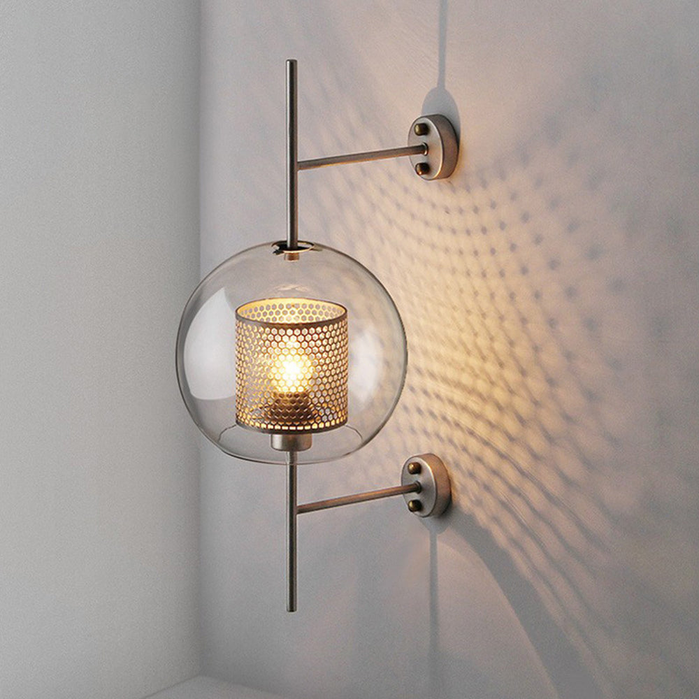 Valentina Industrial LED Wandleuchte Global, Silber/Gold, Innen