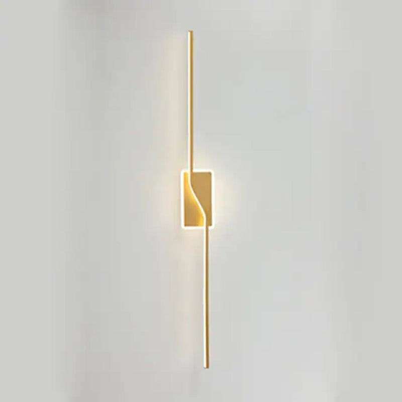 Arisha Minimalistische Linear LED Wandleuchte Schwarz/Gold Schlafzimmer Metall