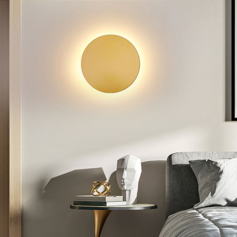 Arisha Modern Round Wandleuchte, Schwarz/Weiß/Gold, Metall, Wohnzimmer