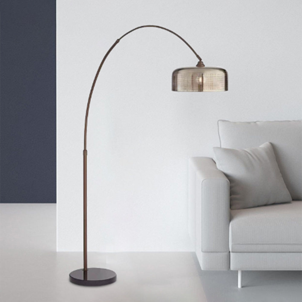 Valentina Retro Brown Curved Stehleuchte, Metall