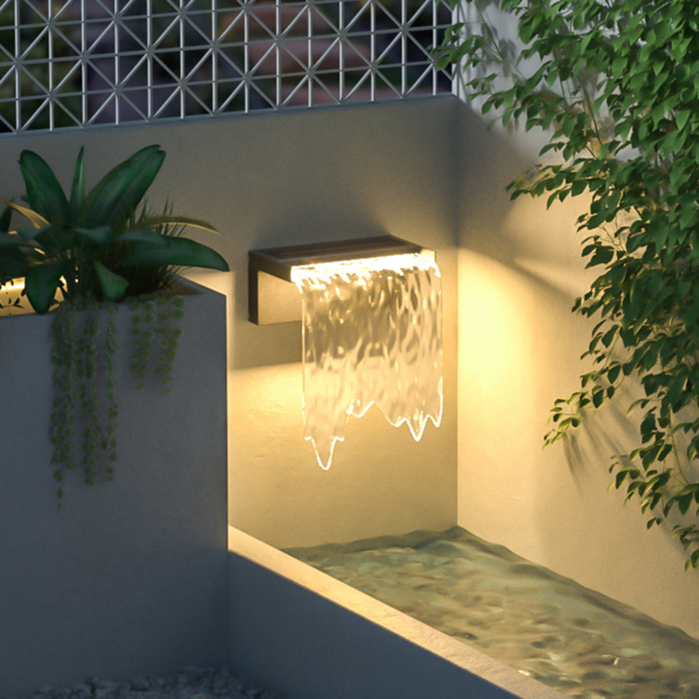 Arisha Außenleuchte Wasser-Textur, Solar Garten, Flur, Terrasse