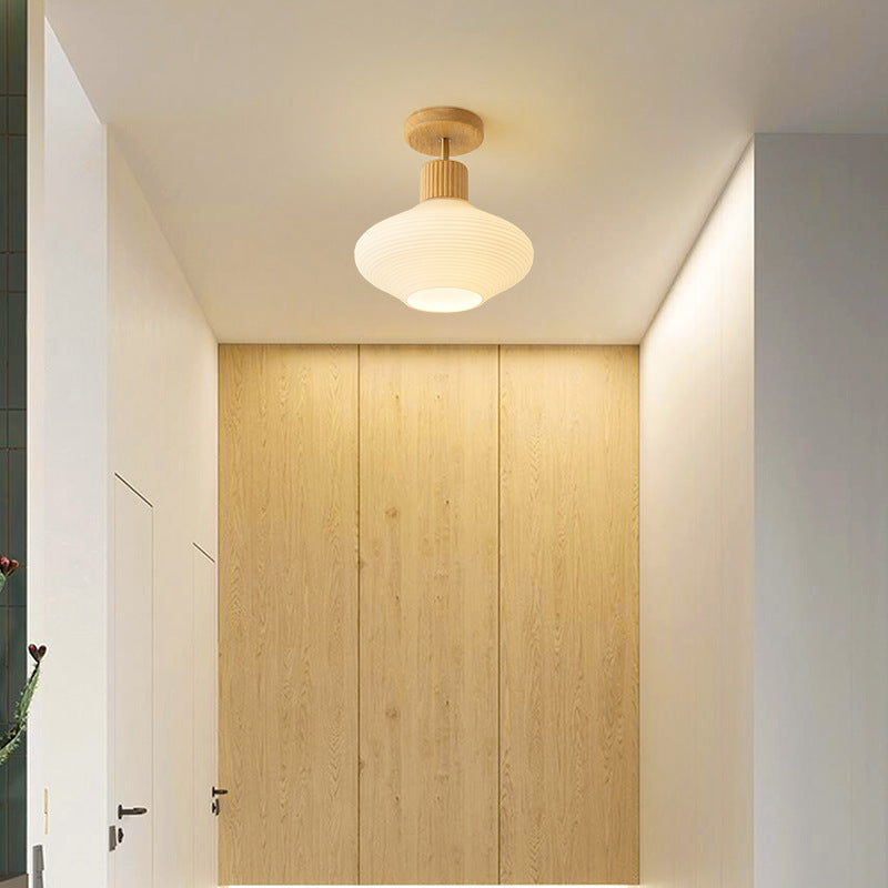 Arisha Minimalistische bündig montierte Deckenleuchte Holz/Walnuss Flur