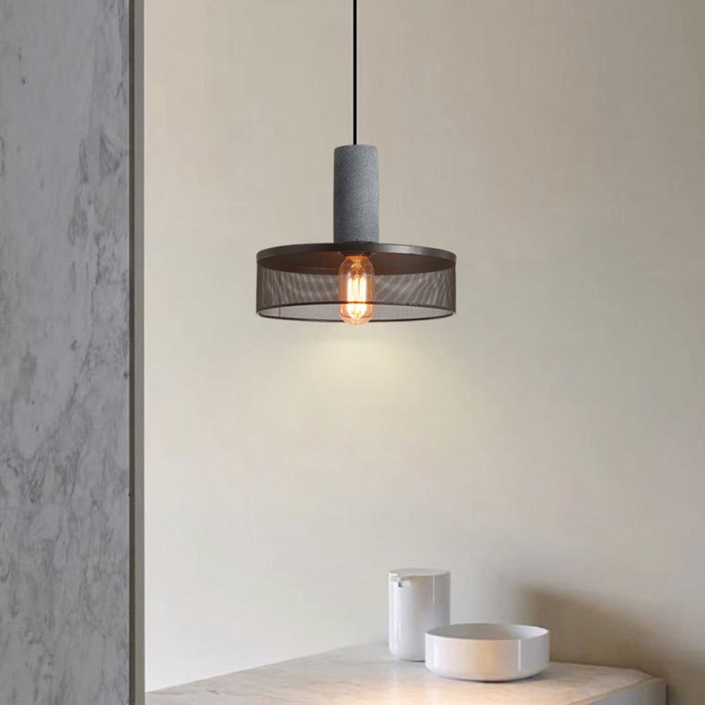 Arisha LED Design Pendelleuchte Wohnzimmer Industrial, Schwarz, Cement Metall