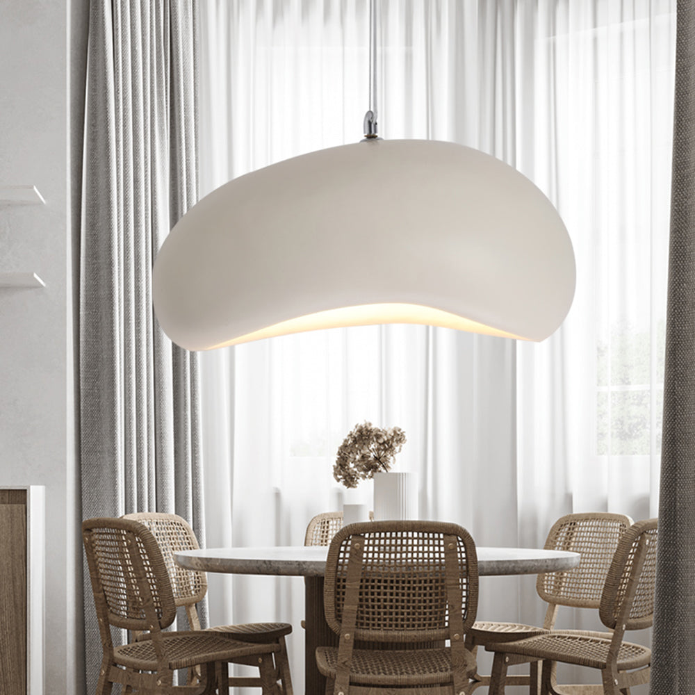 Avi Minimalistische LED Pendelleuchte Weiß/Holz Wohn/Esszimmer