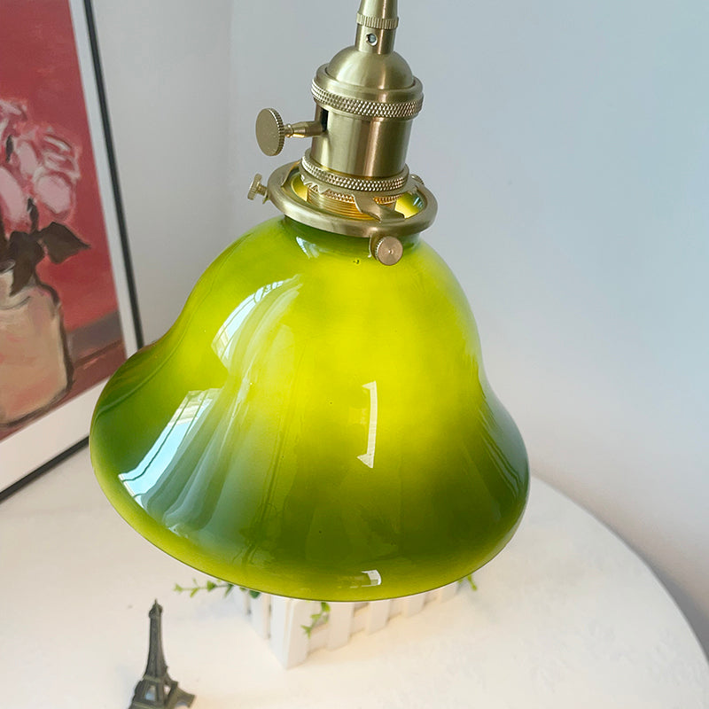 Valentina Rustikal Vintage LED Pendelleuchte Grün Glas Esszimmer