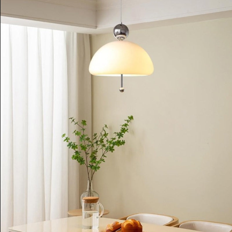 Valentina Modern Pendelleuchte Weiß Metall Glas Schlafzimmer/Flur