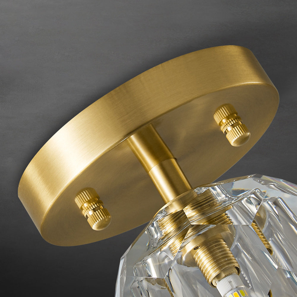 Kristy Modern LED Deckenleuchte Gold Schlaf/Wohnzimmer Flur Kupfer Kristall S/L