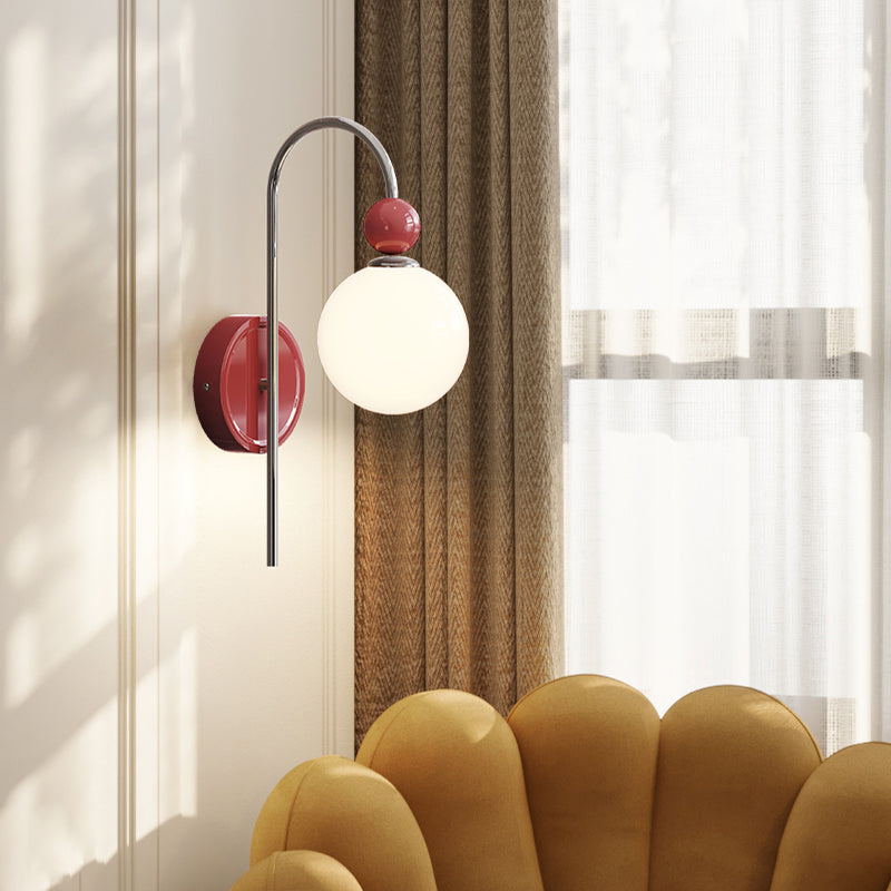 Valentina Modern LED Innenwandleuchte Rot Kaffee Glas Schlafzimmer