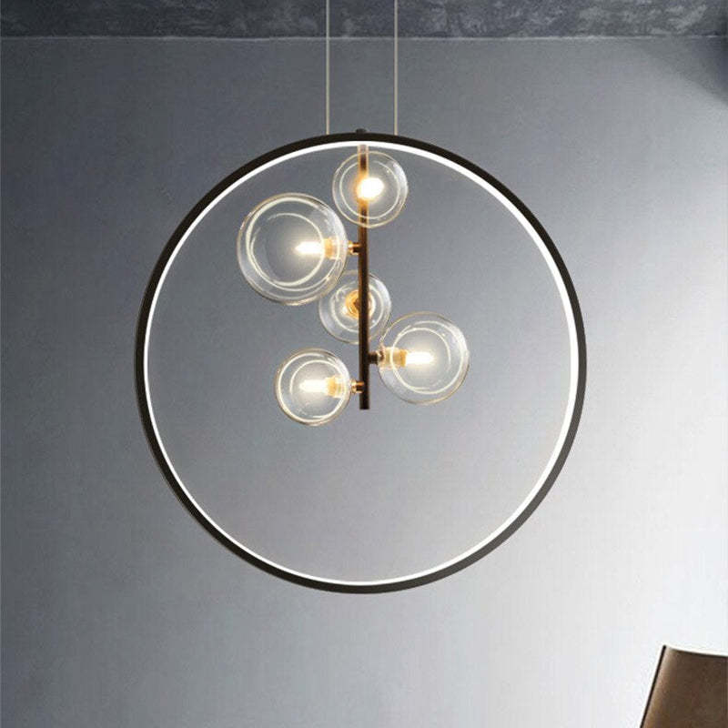 Avi Design LED Pendelleuchte Ring Wohnzimmer/Esszimmer Glas