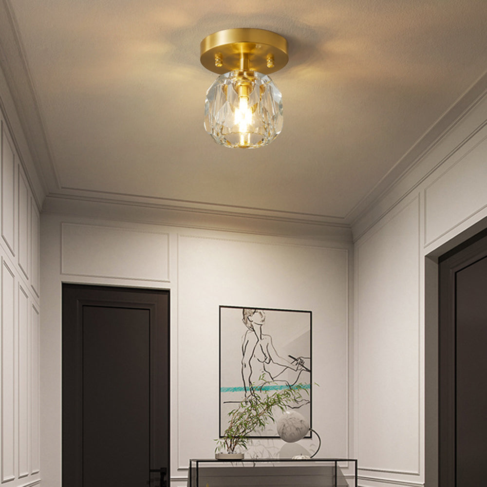 Kristy Modern LED Deckenleuchte Gold Schlaf/Wohnzimmer Flur Kupfer Kristall S/L
