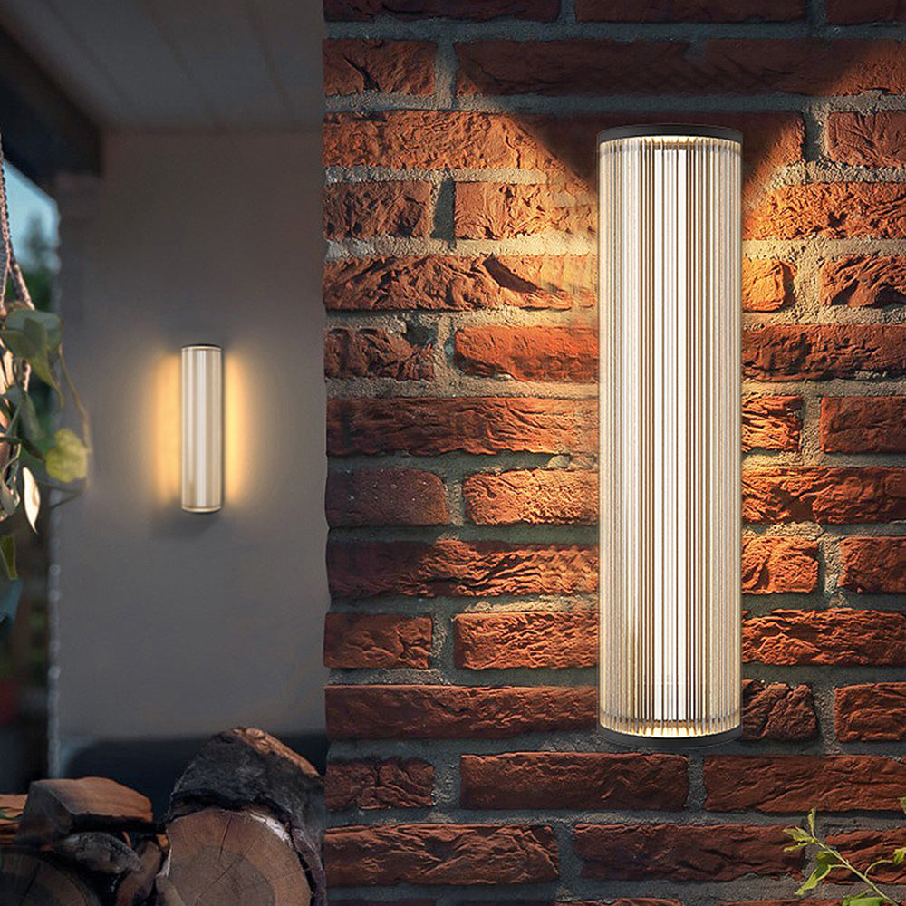 Ray Halbzylinder LED Solar Außenwandleuchte Metall Acryl Garten Terrasse