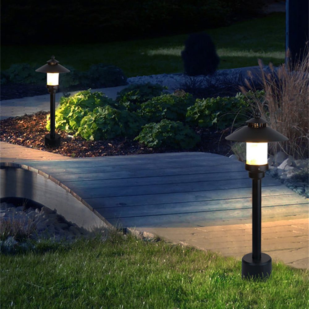 Arisha Minimalistisch LED Außen-Wegeleuchte Schwarz Garten Metall Marmor 59CM Lang