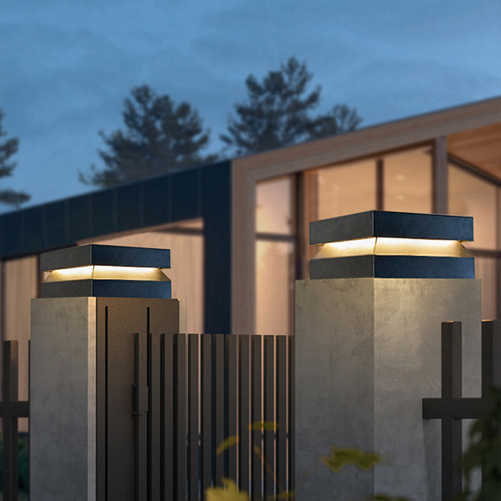 Ray Modern LED Außensokelleuchte Schwarz Garten/Balkon Solar