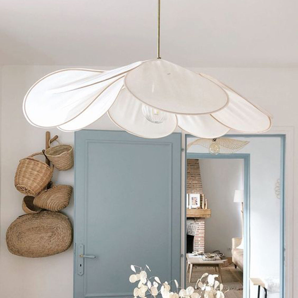 Ritta LED Pendelleuchte Modern Fanja Wohnzimmer Schlafzimmer, 2 Farben, Metall Stoff