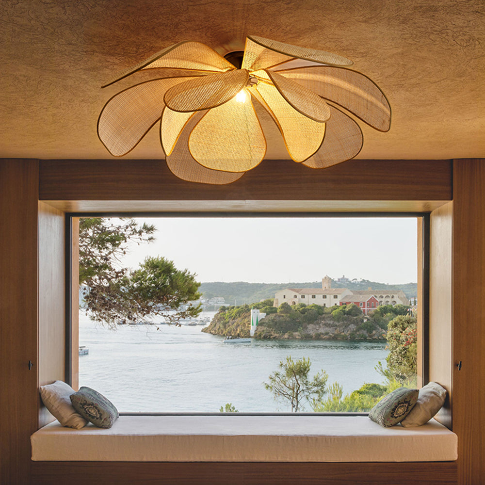 Ritta Design Weidengeflecht LED Holzfarbe Pendelleuchte Wohnzimmer Metall Rattan