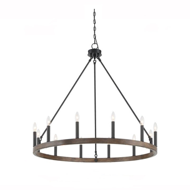 Silva Modern Industrial LED Metall Kronleuchter für Wohnzimmer, Schwarz