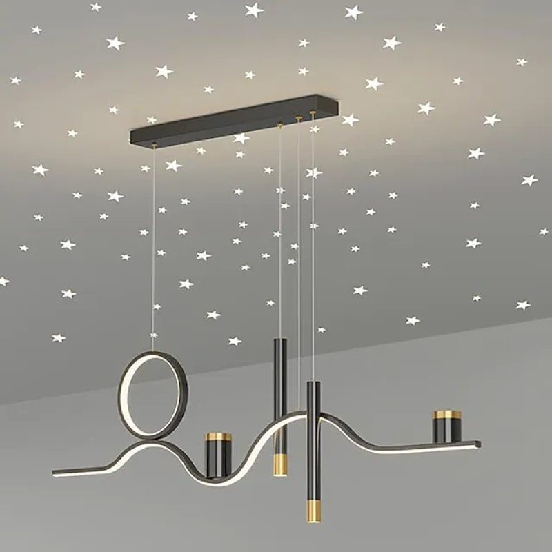 Arisha Moderne LED Pendelleuchte Esszimmer/Wohnzimmer Schwarz/Gold
