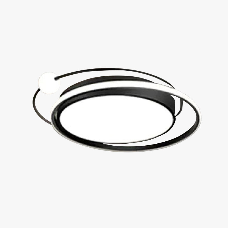 Arisha Modern LED Deckenleuchte Planet Design Schwarz/Gold, Schlafzimmer