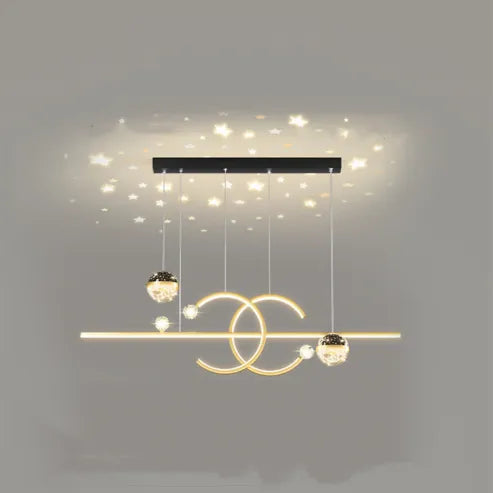 Kristy Linear Doppel-C-Design Pendelleuchte Esszimmer Wohnzimmer Schlafzimmer