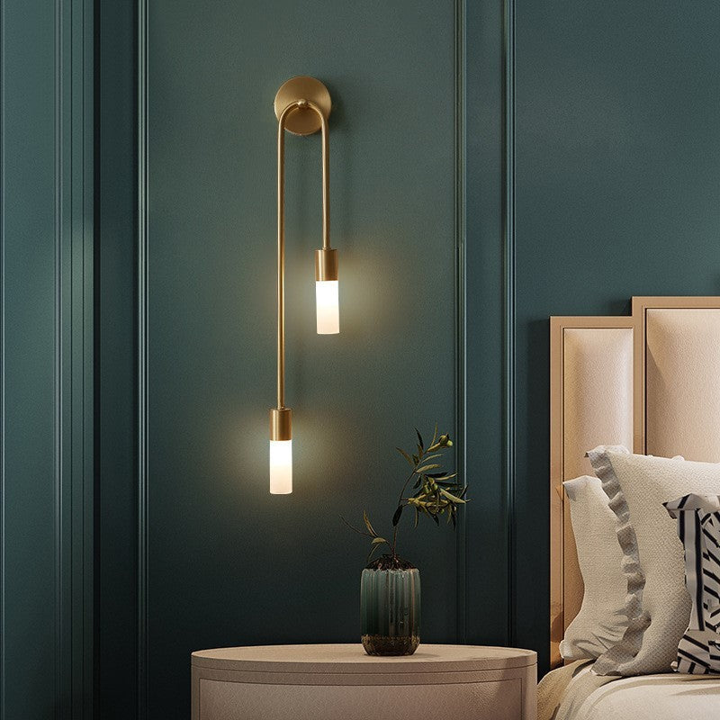 Kristy Wandleuchte 2 Flammig Doppelwandiges Design Gold Wohnzimmer