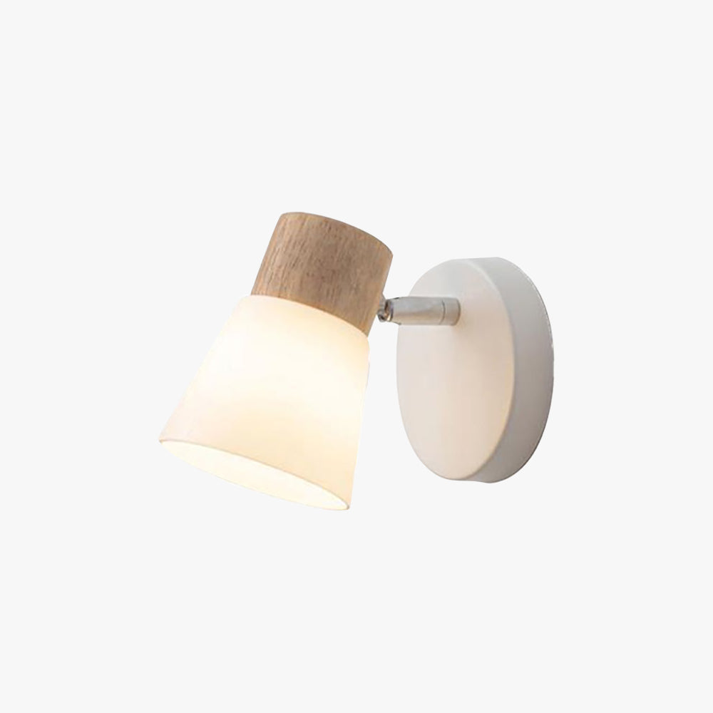Muto Nordic LED Wandleuchte Holz/Glas Wohnzimmer/Esszimmer Weiß