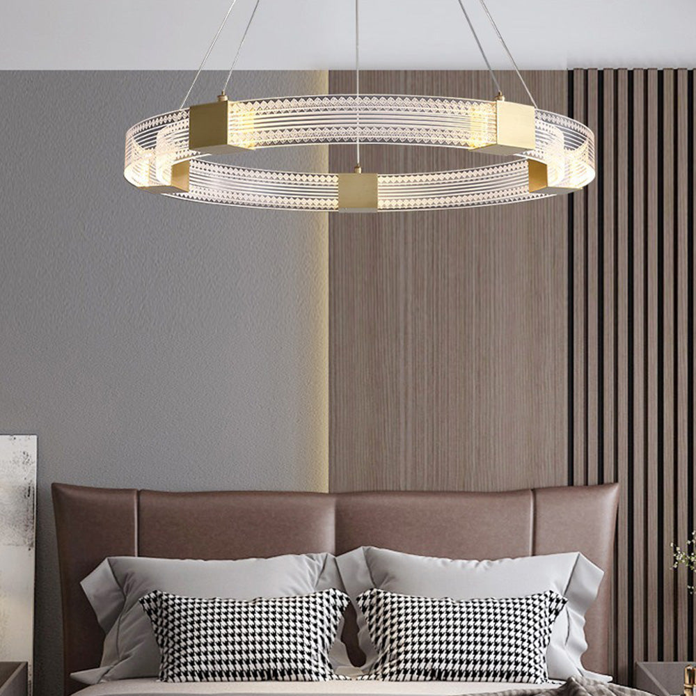 Arisha Modern Rund/Oval Acryl/Metall Pendelleuchte, Gold
