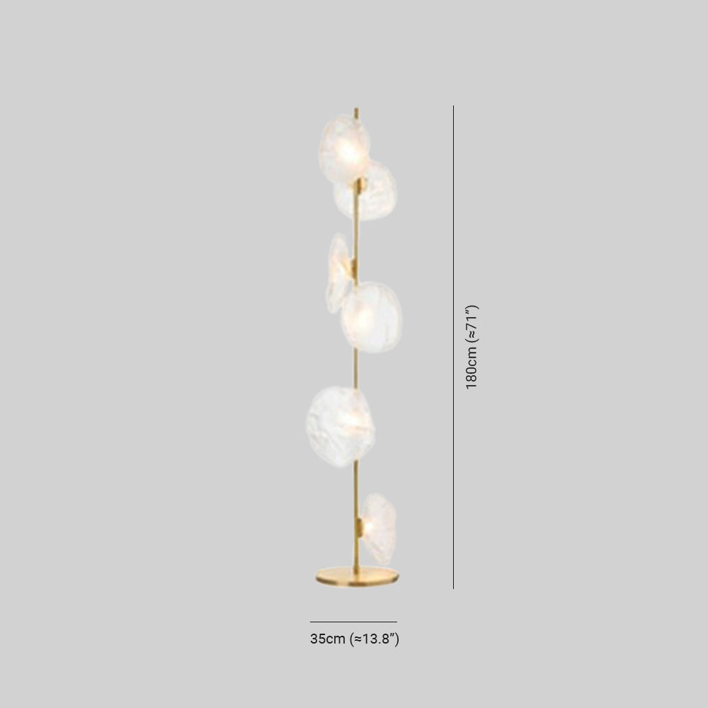 Avi Design LED Stehlampe Schwarz&Gold Wohn/Schlaf/Arbeitszimmer Metall&Glas 3/6Köpfe