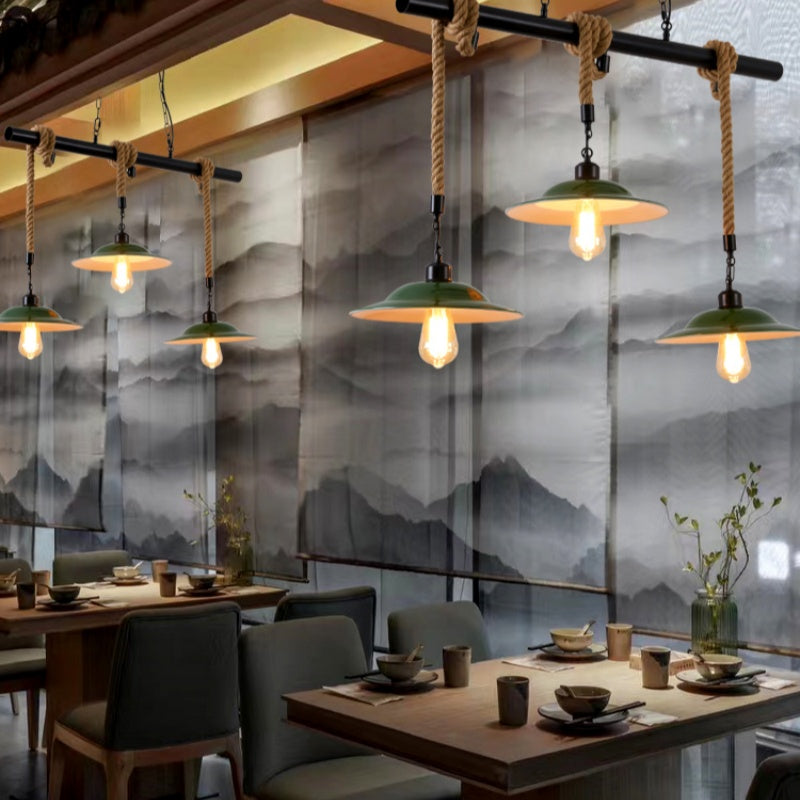 Epoch Vintage LED Pendelleuchte Grün Metall Küche Wohnzimmer