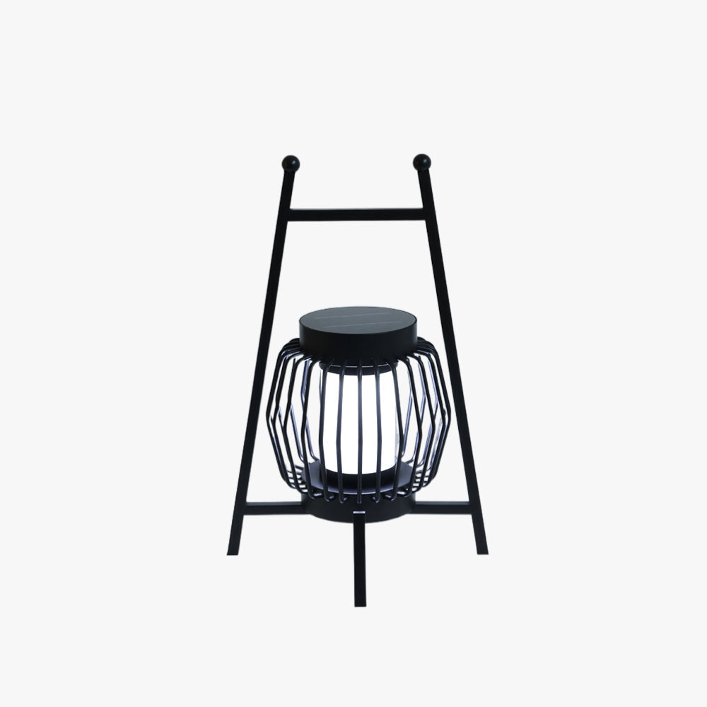 Ray Modern Laterne LED Außenleuchte Solar Schwarz Garten/Balkon/Flur Metall dia-38cm