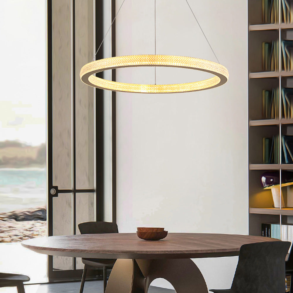 Kristy Modern Ring LED Kronleuchter Gold Wohn/Schlafzimmer Metall