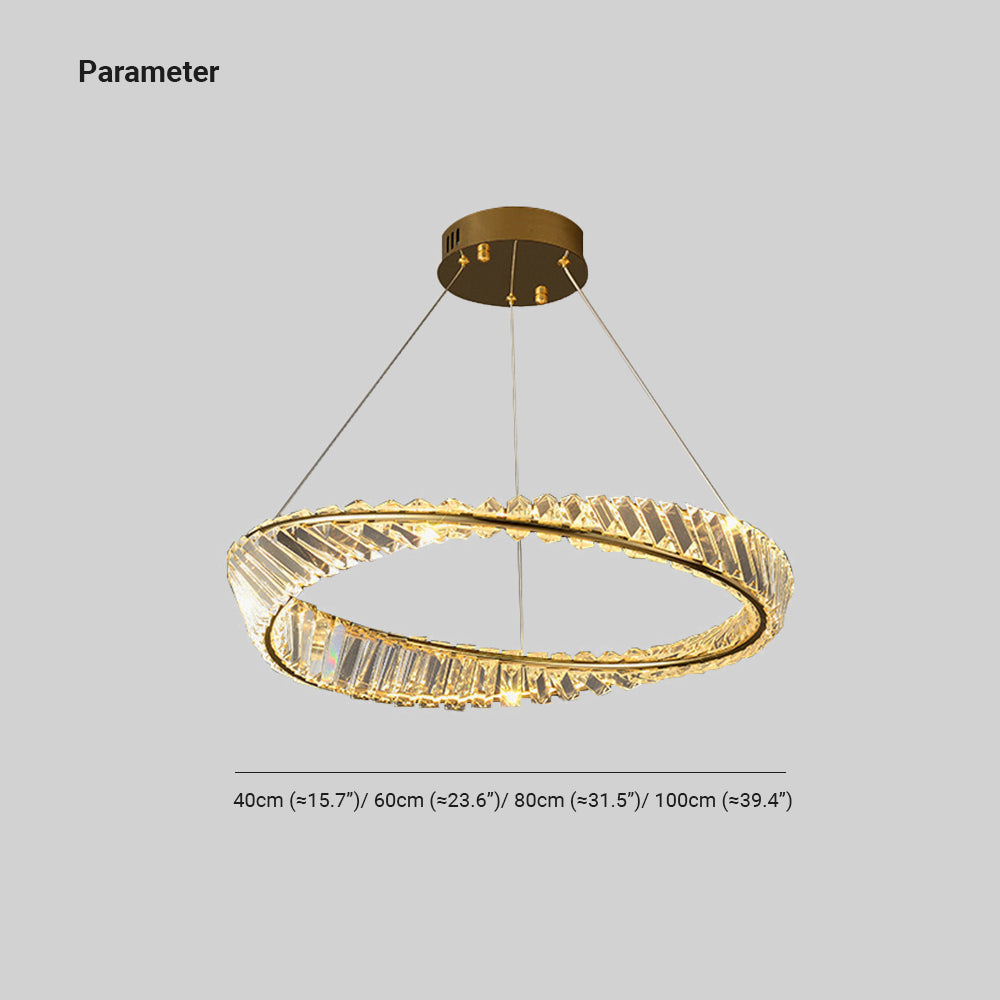 Kristy Kronleuchter luxuriös Rund LED Gold Glas Schlaf/Wohnzimmer