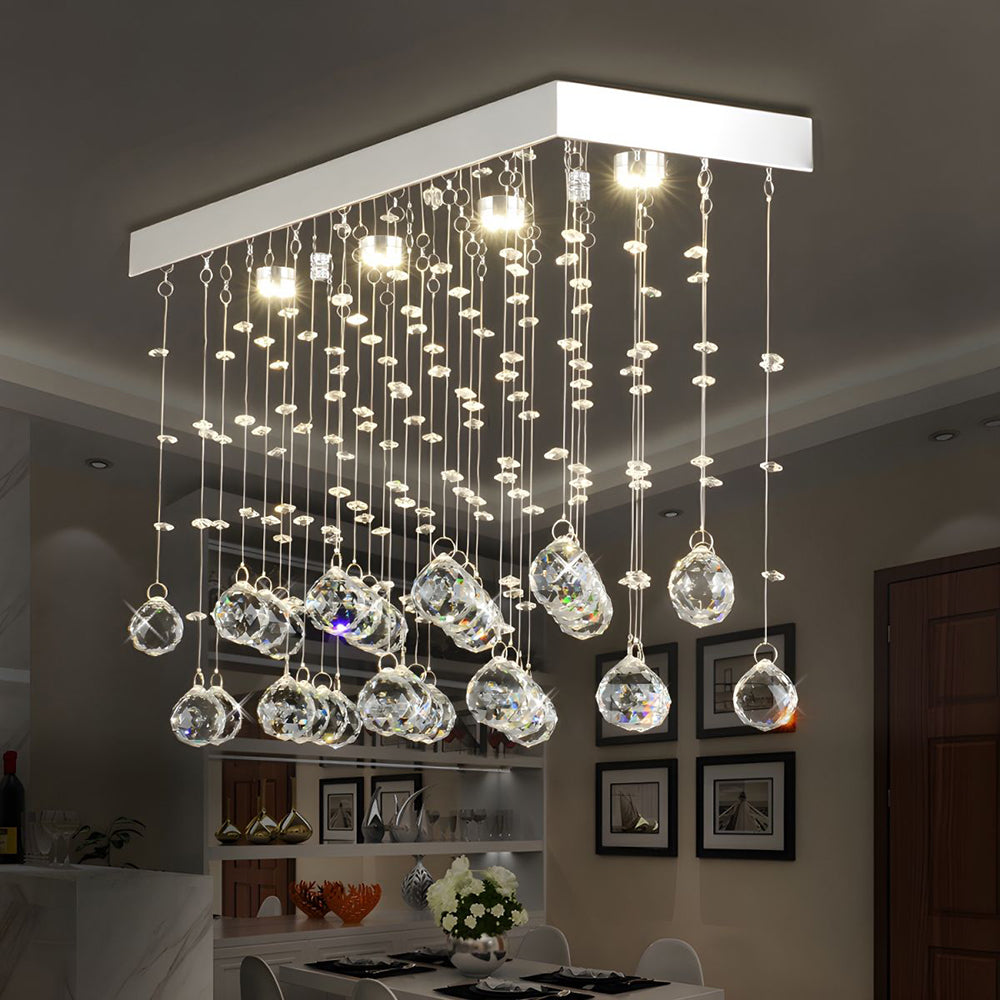 Olivia Modern LED Metall Multi Deckenleuchte Silber Wohnzimmer