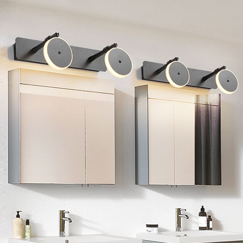 Arisha Modern Rund LED Wandleuchte Schwarz Bade/Schlafzimmer Metall Acryl 2/3/5 Leuchten