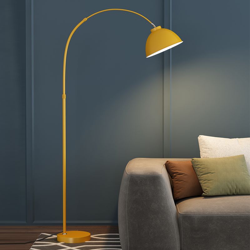 Aria Stehlampe Modern Schale LED Schwarz/Rotwein/Gelb Wohnzimmer