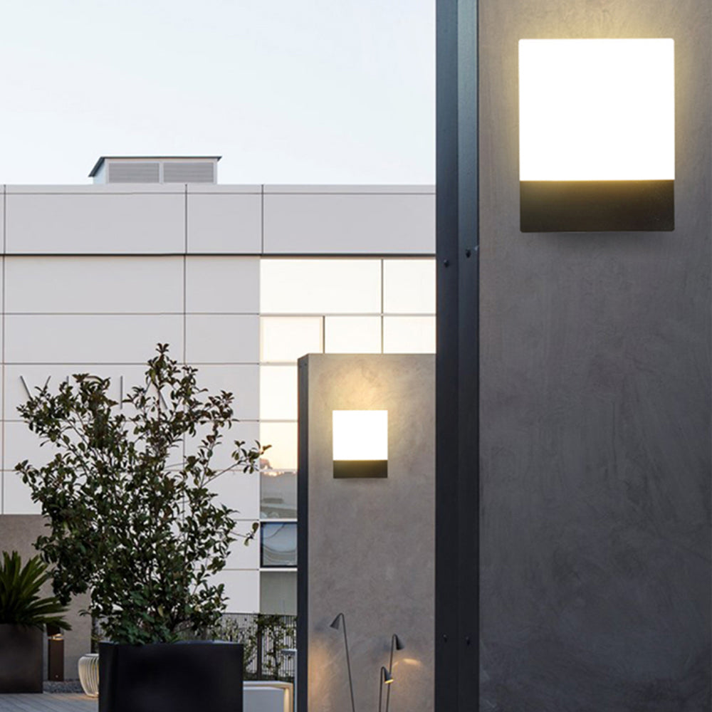 Ray Modern LED Außenwandleuchte Schwarz/Weiß Sensor Garten/Terrasse/Balkon Metall&Acryl