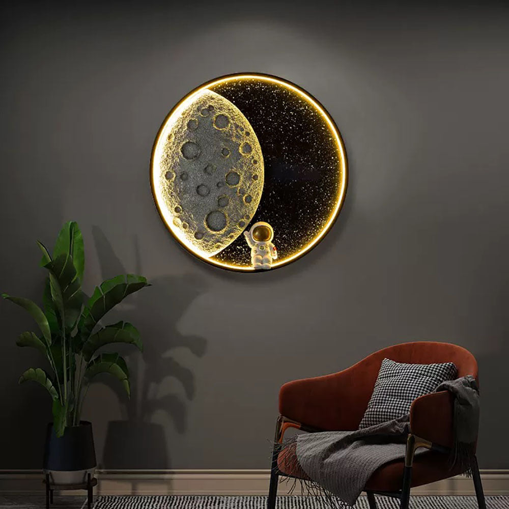 Aria Modern Astronaut Mond LED Wandleuchte Schlaf/Kinderzimmer Innen Metall Dimmbar