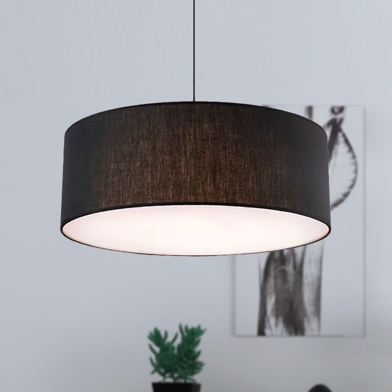 Ritta Modern LED Pendelleuchte Schwarz/Weiß/Beige/Flachsfarben Wohn/Ess/Schlafzimme Metall&Stoff