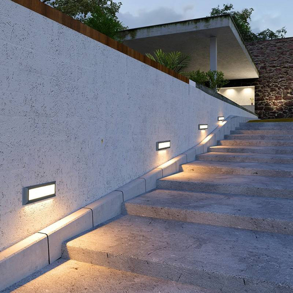 Ray Außenwandleuchte Rechteck, Grau, Innen/Außen, Metall Modern LED