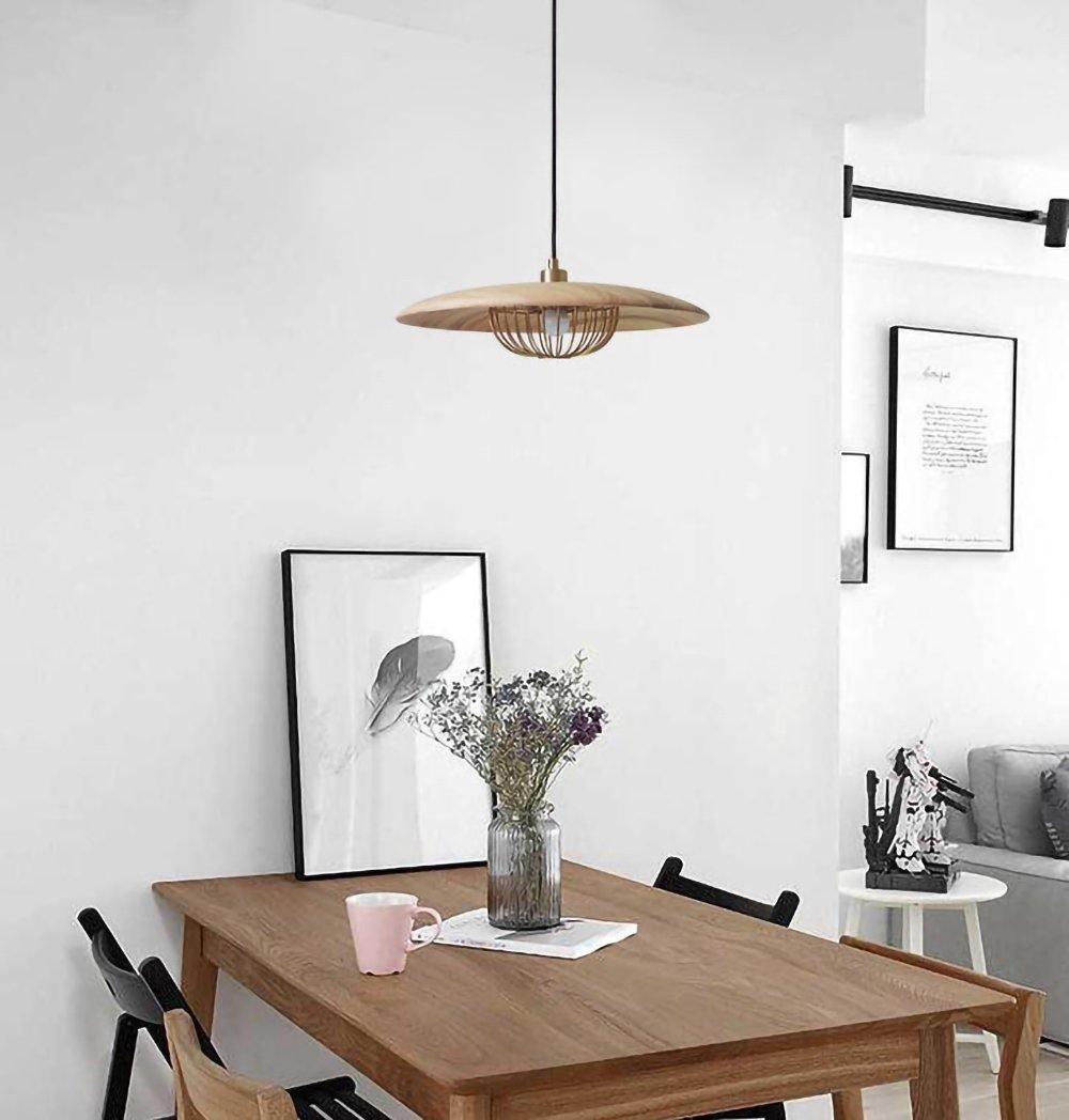 Rinoira Retro-Vintage-Pendelleuchte aus Holz