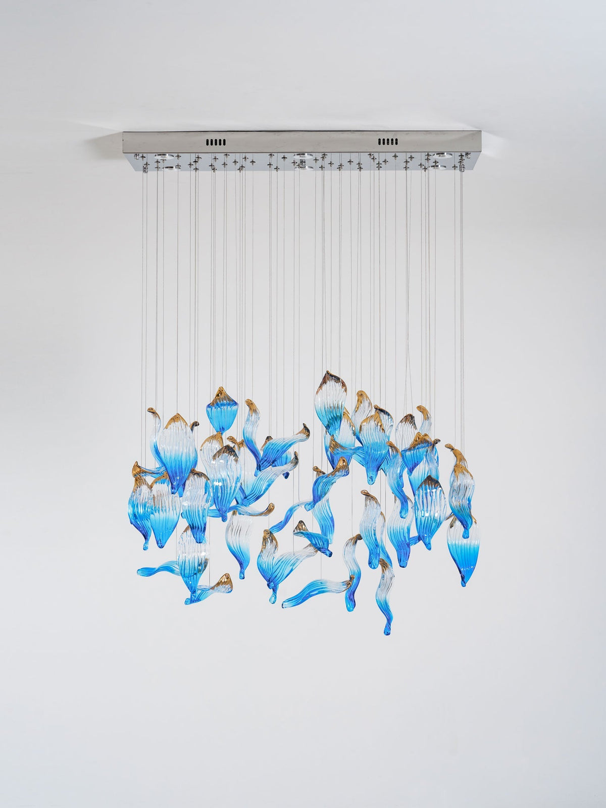 Asteria Wellen-geblasene Glas Kronleuchter in Kieselsteinform